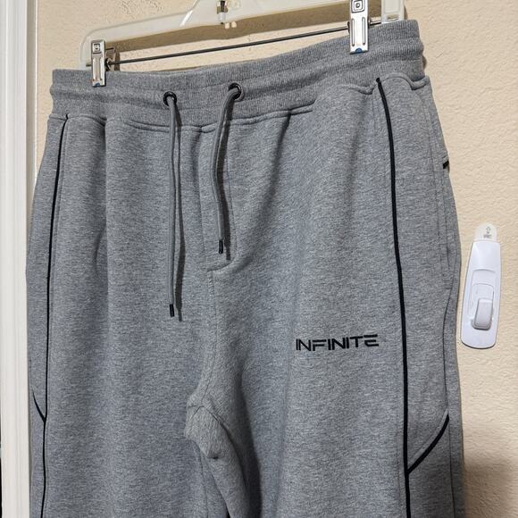 Xios Active Pants Mens XXL Gray Sweatpants Thick Fleece Wide Leg Baggy - Picture 2 of 7